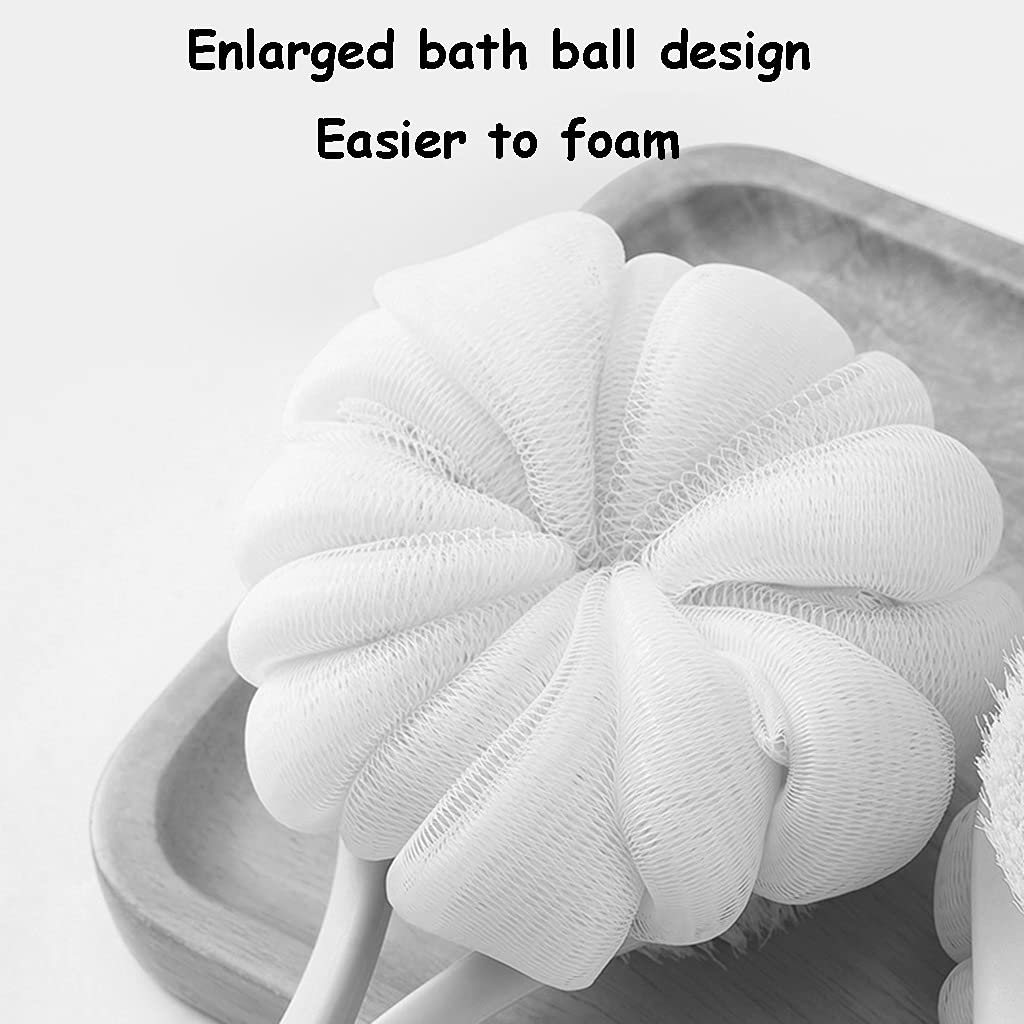 Cepillo para el Cuerpo Exfoliante Cepillo para la Espalda con Bola de baño de cerdas de Doble Cara para el hogar, Cepillo para el Cuerpo con cerdas Suaves PBT y Mango de PP Antideslizante,