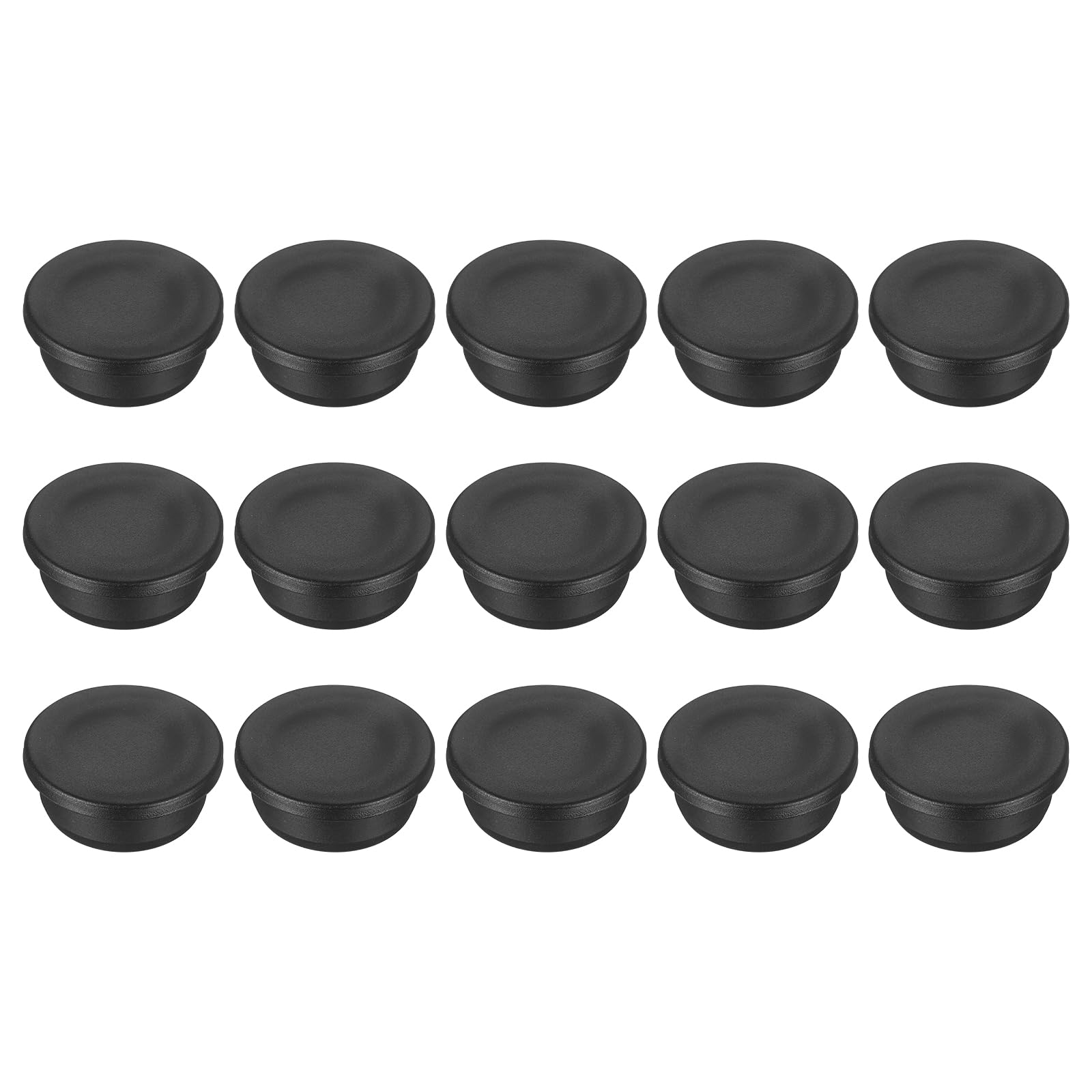 sourcing map 15pcs T-Shaped Silicone Plugs 35.3mm 1-3/8 Inch Dia Snap in Plug Hole Seal Cover Round Rubber Stopper for 34-35.3mm Holes Kitchen Rubber Bulkheads Waterproof Sealing, Black