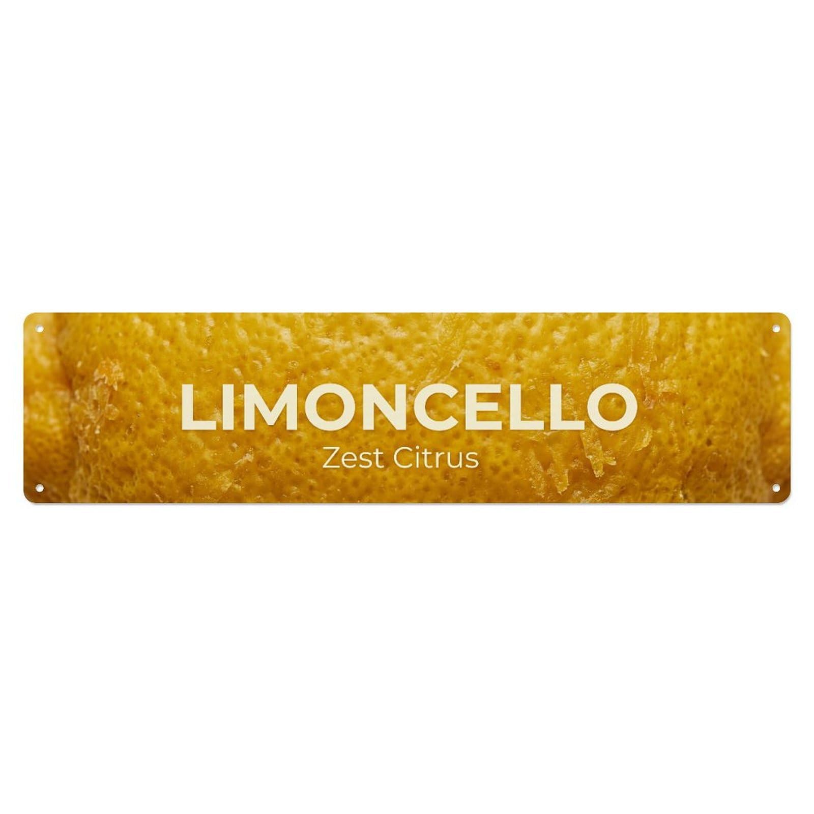 Limoncello Zest Italian Citrus Metal Tin Skinny Sign Plaque Wall Decor for Cafe, Club Bar, Office, Home Garden Metal Poster 4x16Inch