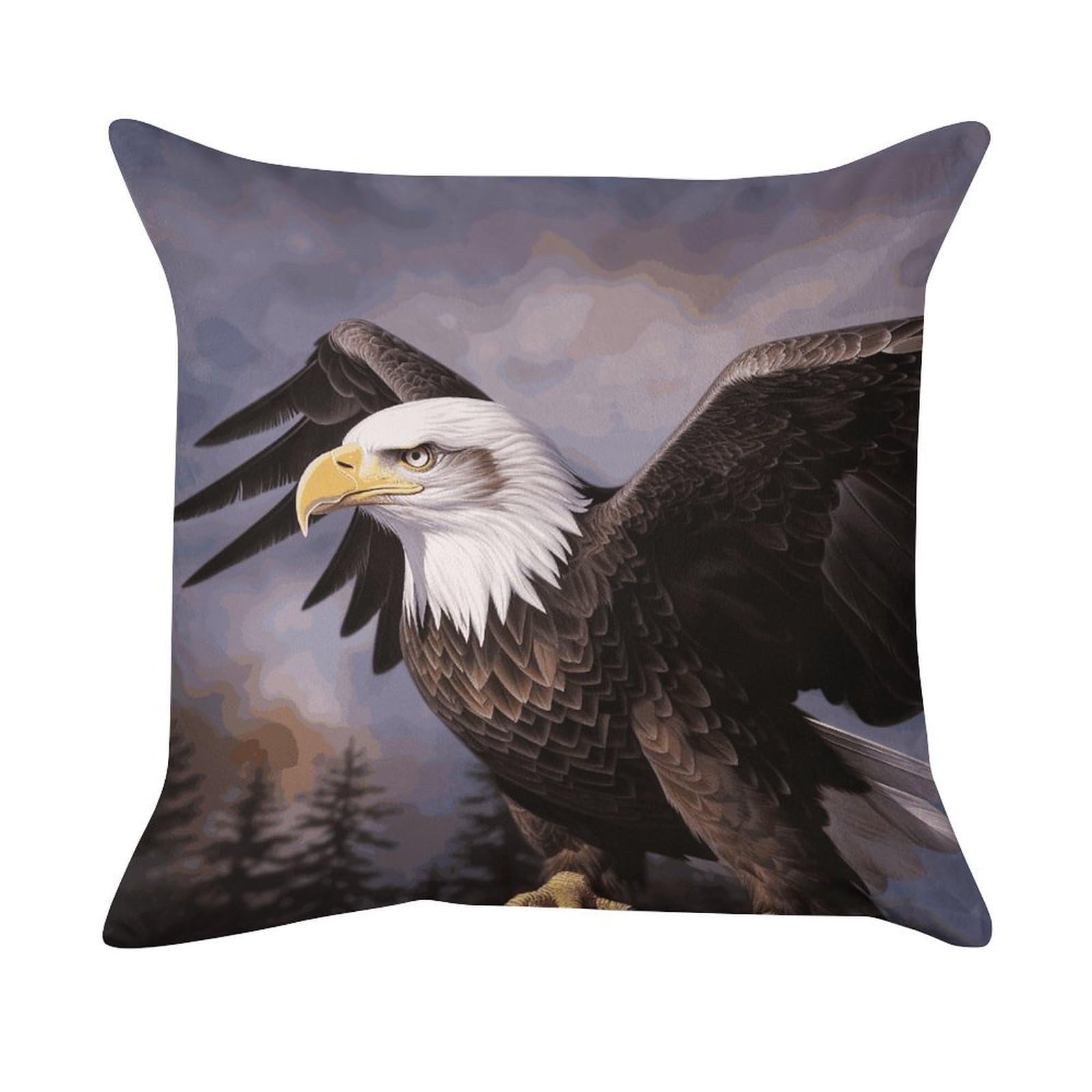FekiLoot Bald Eagle Pillowcase Velvet Throw Pillow Cover Ultra Soft Lumbar Pillow Shells Square Cushion Cases with Zipper Luxury Cozy Pillows Shams for All Seasons