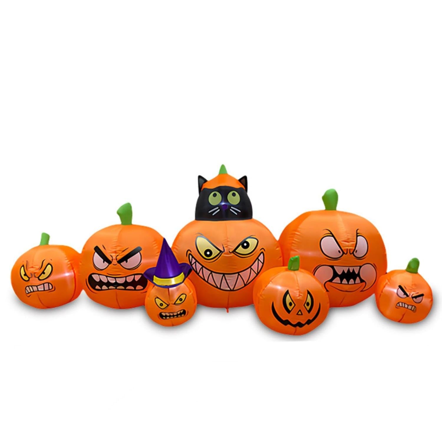 outdoor inflatable pumpkin with black cat oversized inflatable cat, us plug