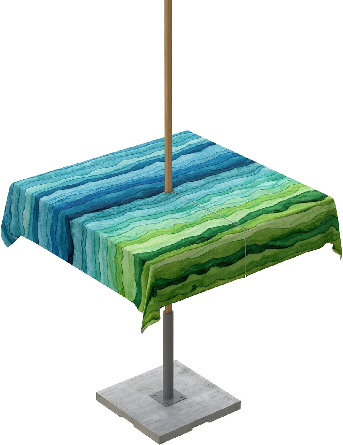 Ruian Store Watercolor Green and Blue Ombre Outdoor Square