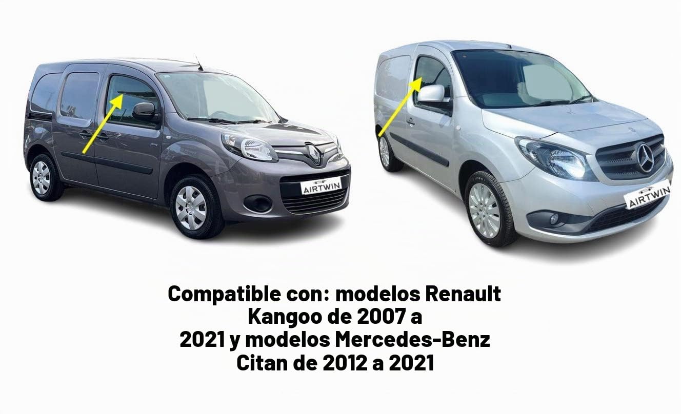 Juego de 2 deflectores de aire compatibles con Renault Kangoo, Mercedes Benz CITAN y Nissan NV250 2009 2010 2011 2012 2013 2014 2015 2016 2017 2018 2019 2020 21 modelos.