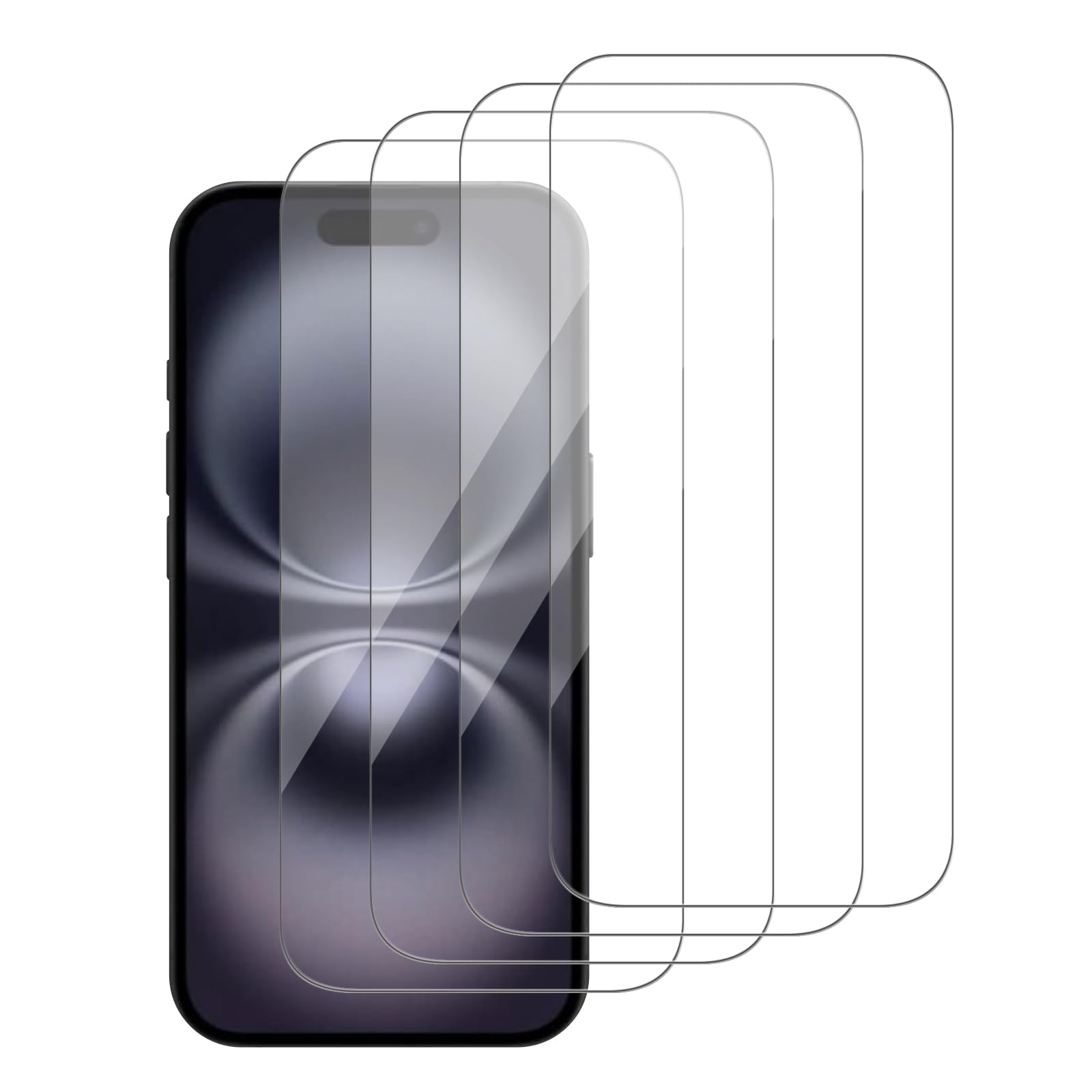 iCsapr [4 Pack Glass Screen Protector Compatible for iPhone 16 Plus/ 15 Plus / 15 Pro Max /16 + 15 [6.7 Inch] [9H Hardness]-HD Screen Tempered Glass,