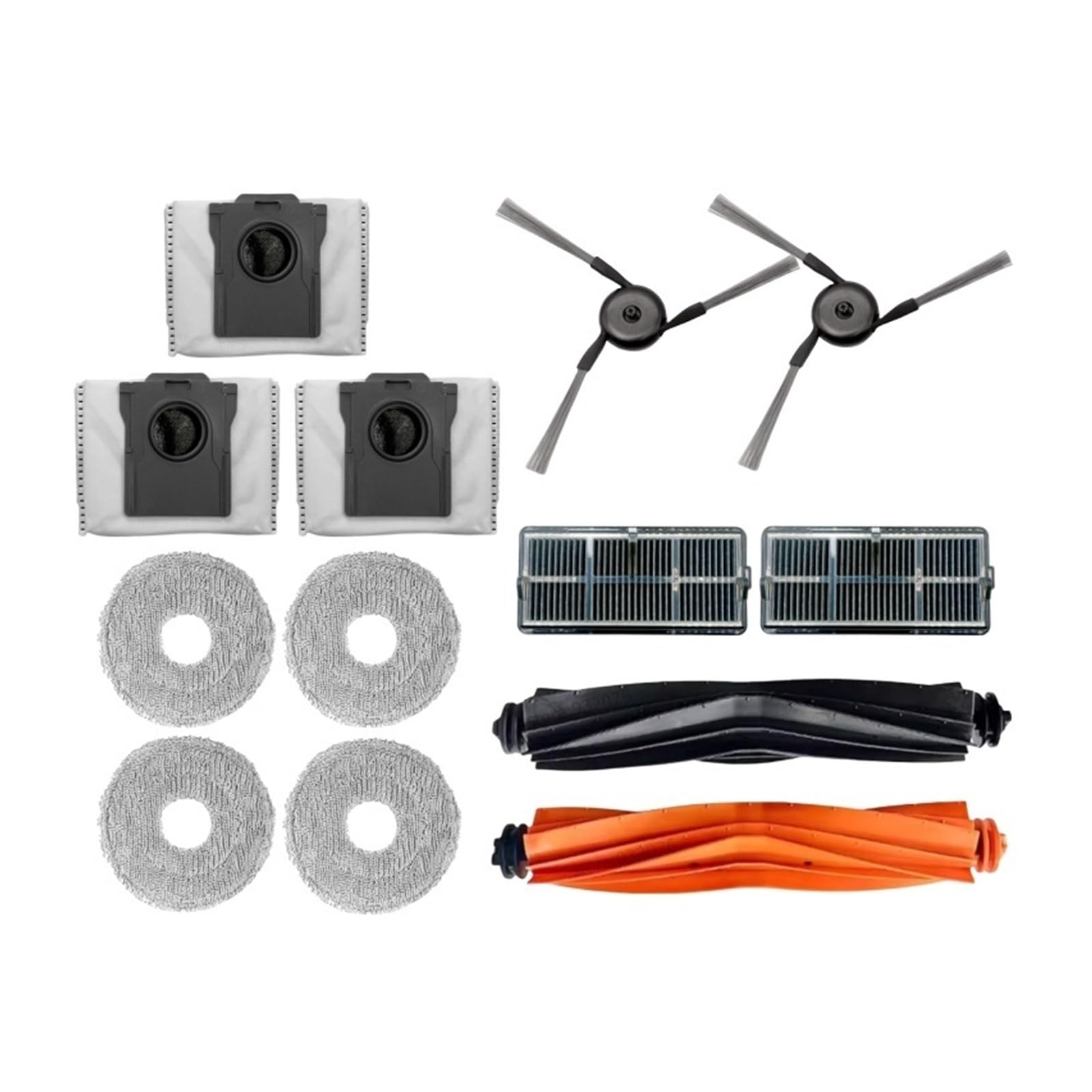 HENWANDSQ Dual Rubber Main/Side Brush, Filter, Mop Rag, Dustbag Robot Vacuum Cleaner Spare Parts，Compatible For Dreame，Bot X40 Pro Ultra(Parts Kit 2)