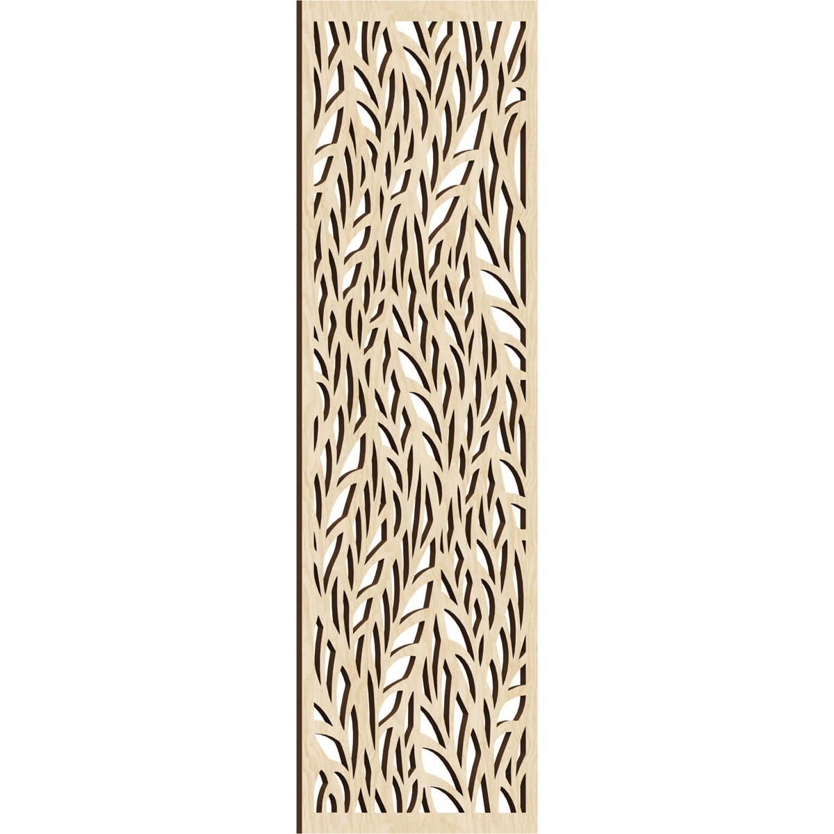 15 3/8"W x 39 3/8"H x 1/4"T Ortonville Decorative Fretwork Wood Wall Panels, Birch