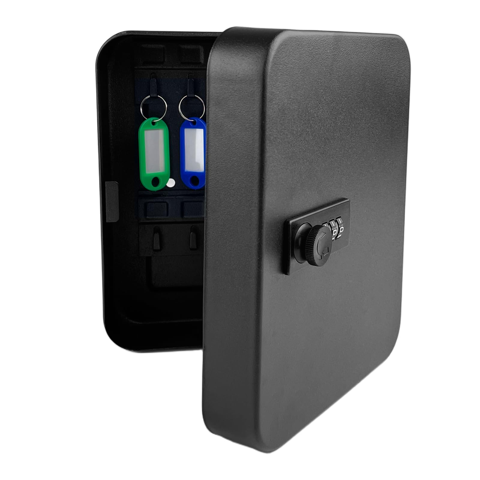 Caja de Seguridad para Llaves, Robusta de Metal, Caja Seguridad Llaves, 20 Dígitos Cerradura Combinación Cerradura Seguro Caja para Llave para Oficina, Casa, Garaje, Escuela, Negro