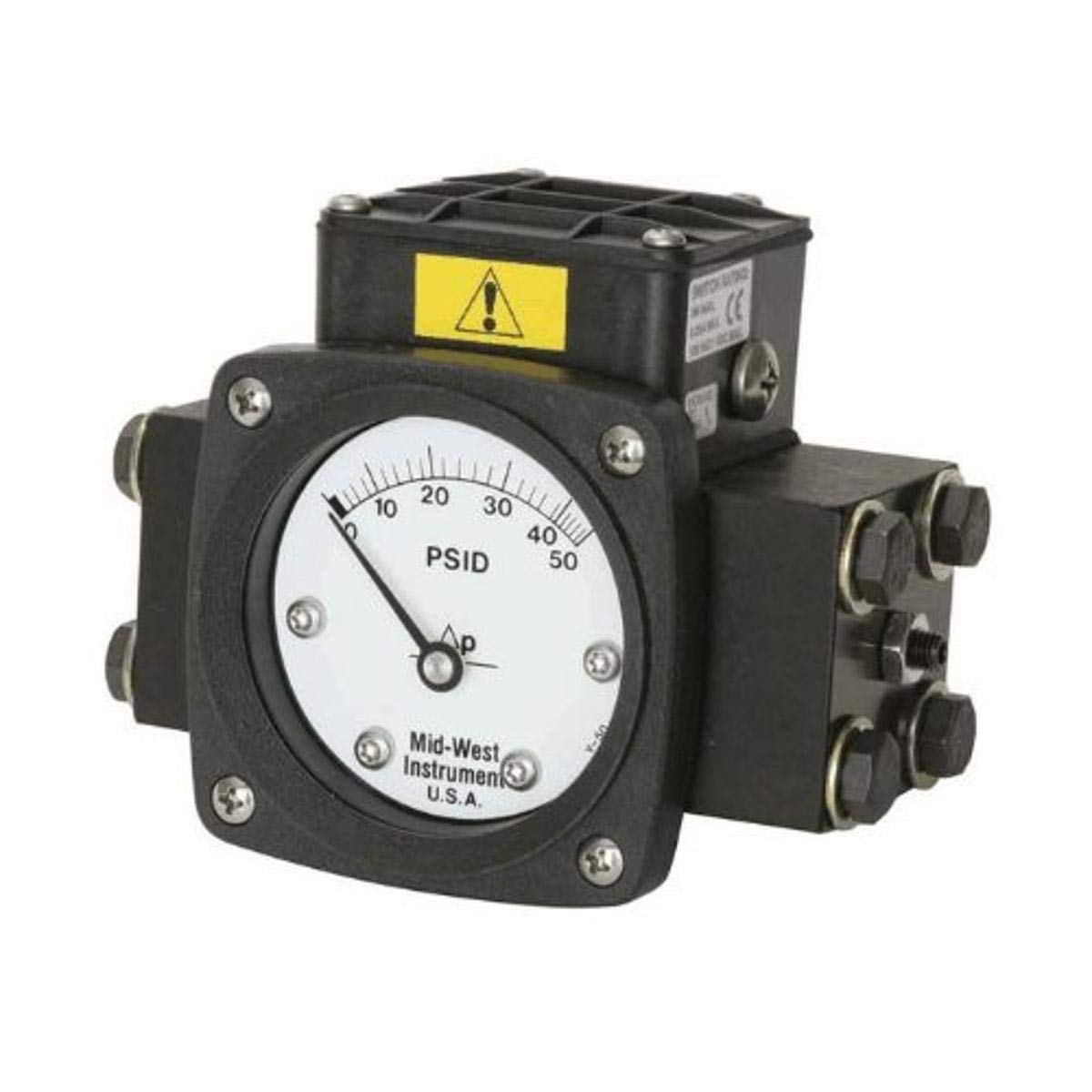 Mid-West Instrument 142-AA-00-O(AA)-25H Diaphragm Differential Pressure Switch, 25"WC, Al