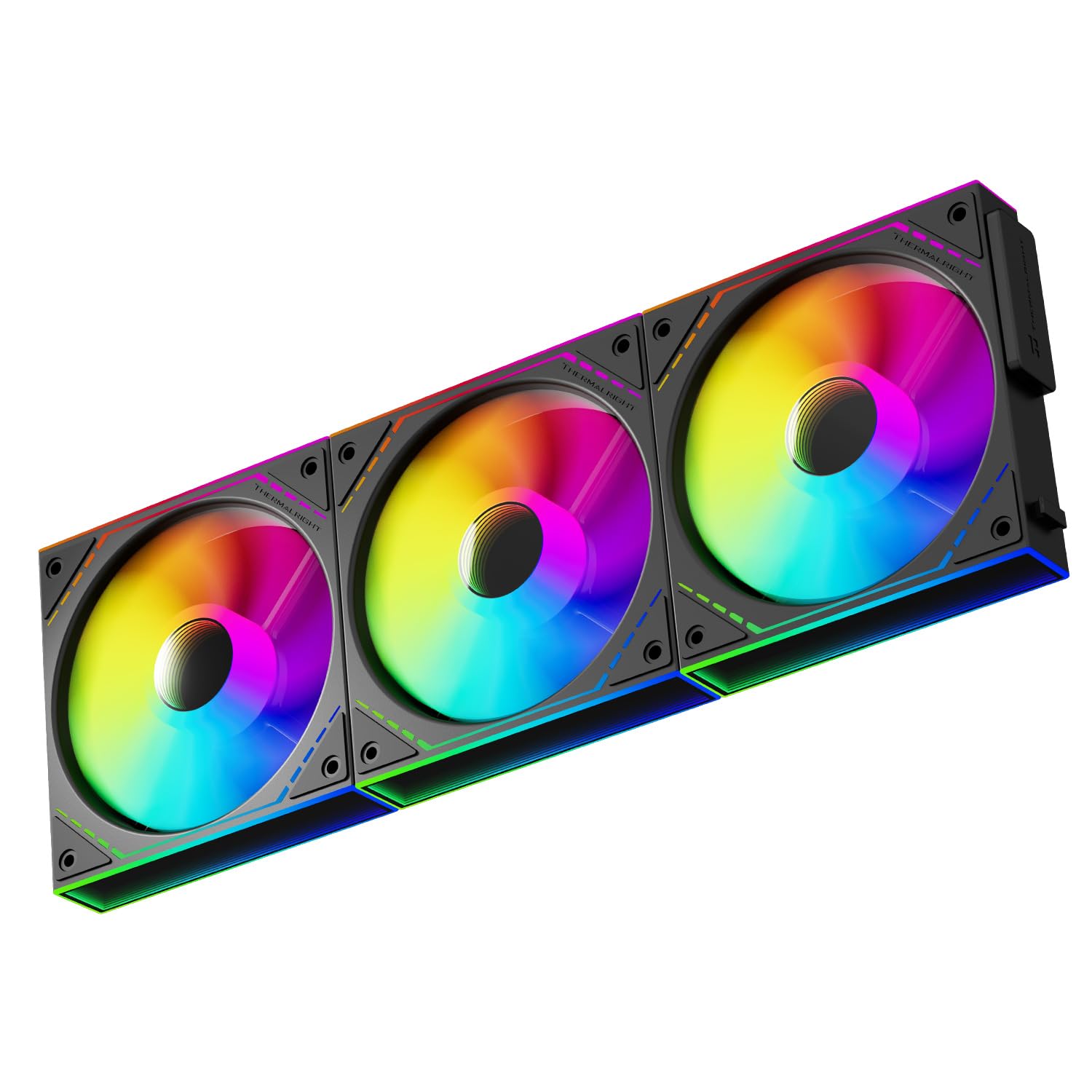 Thermalright TR TL-M12Q-S X3 CPU Fan Building Blocks 120mm Case Cooler, PWM Connector Silent Computer Cooling with ARGB Light,Wireless Splicing PC Fan with ARGB Mirror Light Effect,Low Noise