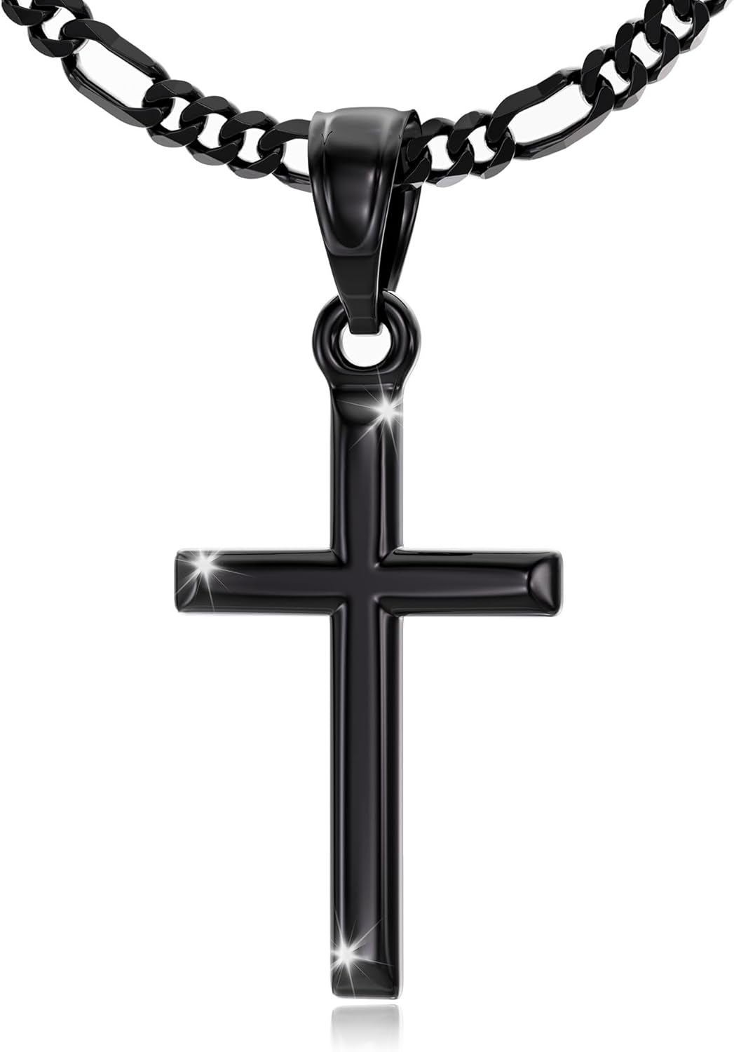 Cross Necklace with Luxury Gift Box - Top-grade 316L Stainless Steel Cross Pendant, Sleek Polished Design, Christian Jewelry for Men and Women