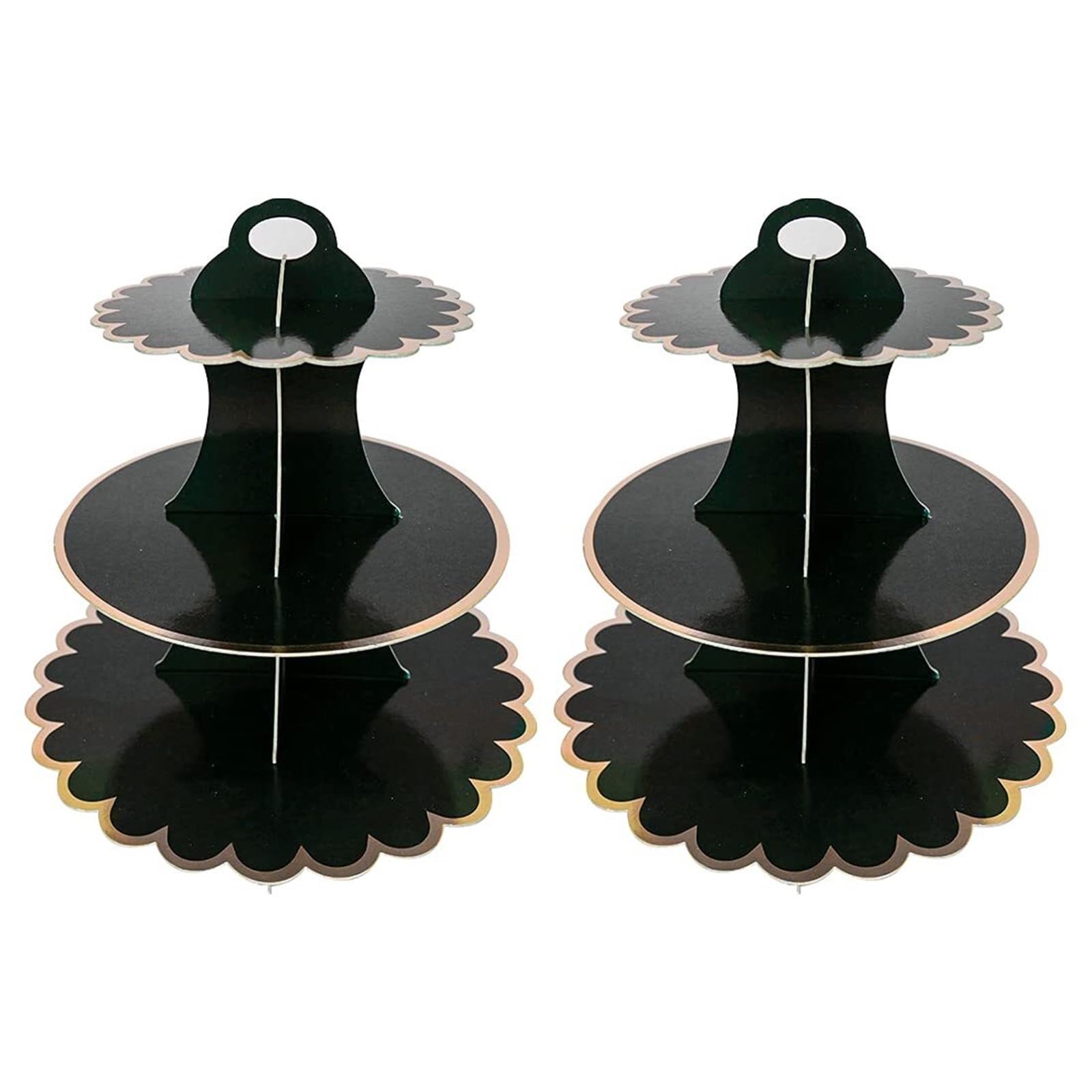 Ryckey Cake Stands 2 PACK Cardboard Cake Stand 3 Tier Paper Dessert Round Cupcake Holder