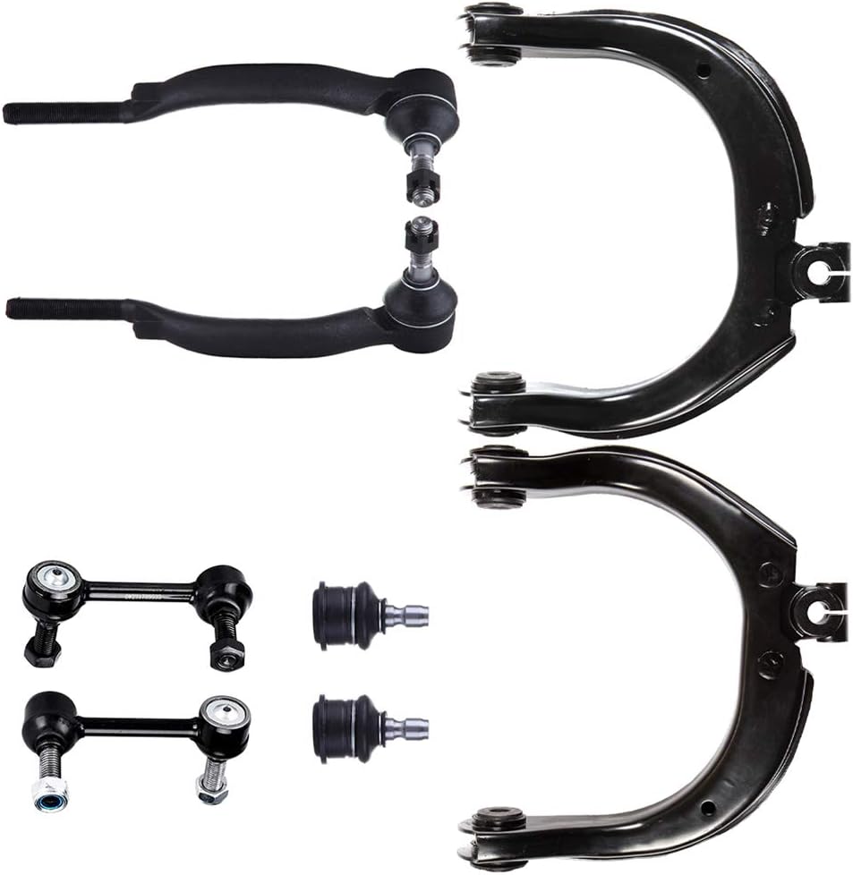 LSAILON 8pcs Front Upper Control Arm Ball Joint Assembly Front Outer Tie Rod End Front Sway Bar End Link For Chevy Trailblazer EXT For GMC Envoy XL XUV For Isuzu Ascender For Oldsmobile Bravada