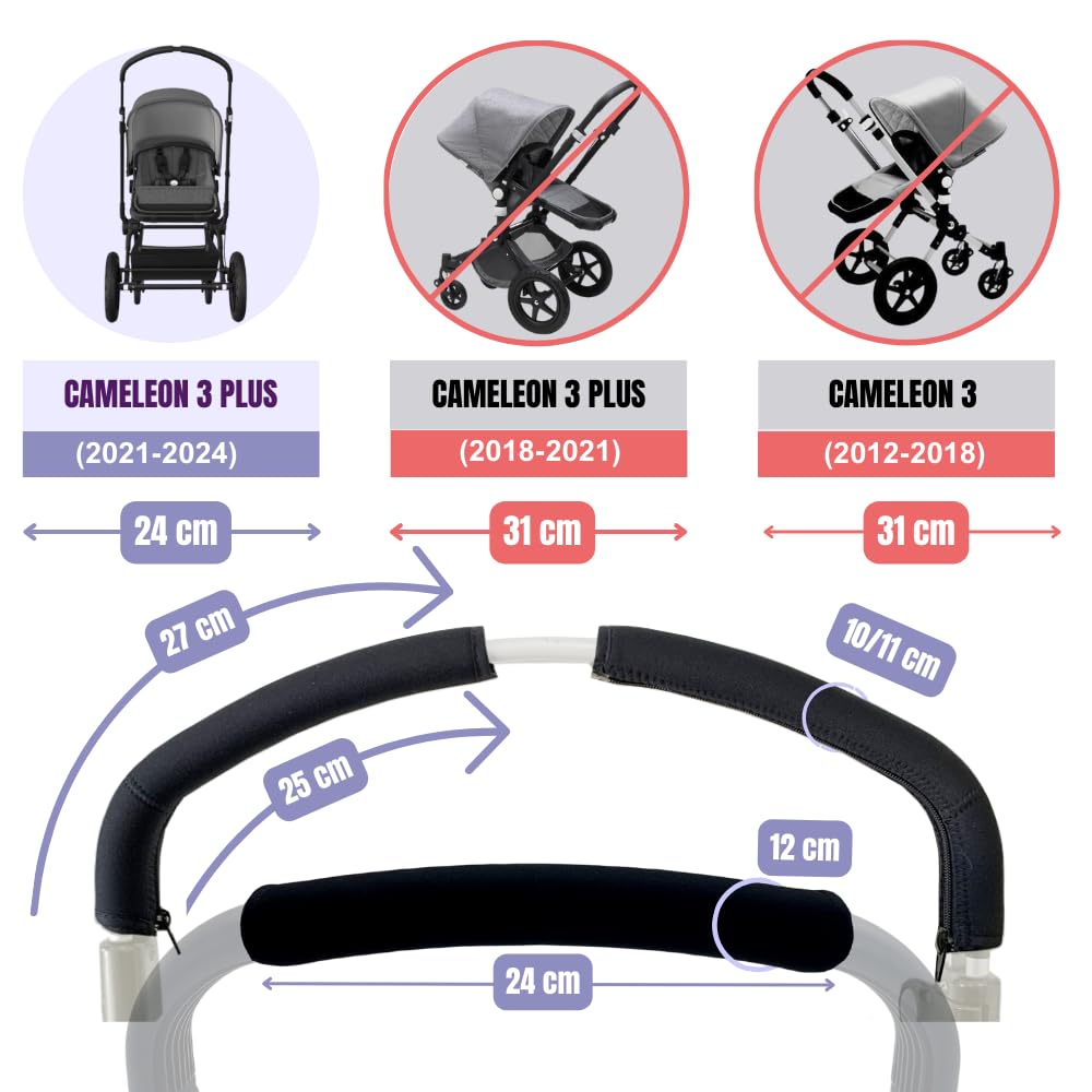 PROTEC TIF | Pack de housses en Néoprène Compatibles avec Bugaboo Cameleon 3 Plus (2021-2023) | S’enfilent sur les housses d'origine |
