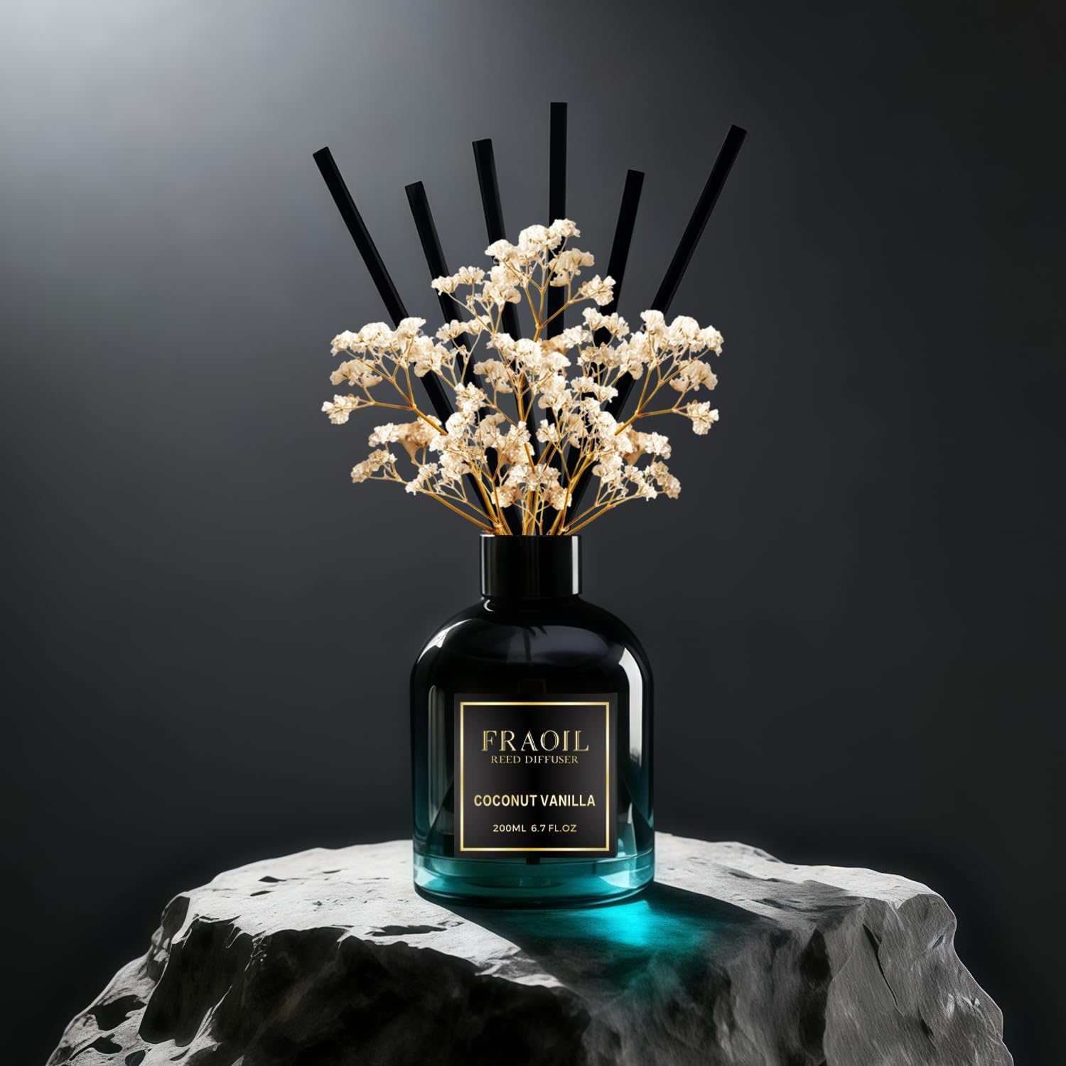 Coconut Vanilla Reed Diffuser, Reed Diffuser Set 6.7 fl oz (200 ml) with 6 Reed Sticks, Home Fragrance Reed Diffuser for Bathroom Shelf House Bedroom Office Decor - Image 2