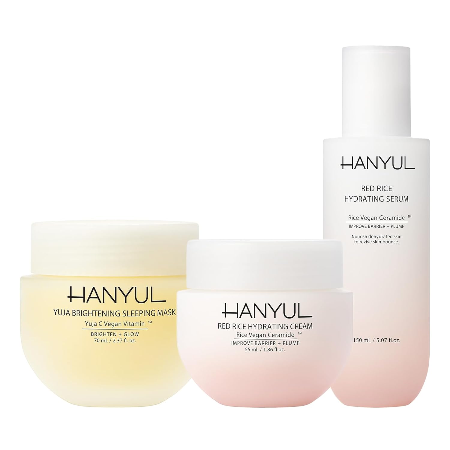 Hanyul Yuja Sleeping Mask + Red Rice Serum + Red Rice Cream