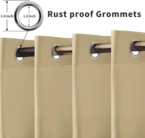 Miniatura 2 de OutdoorLines Cortinas impermeables para interiores y exteriores para patio Panel de cortina de privacidad y bloqueo solar con ojales, resistente a