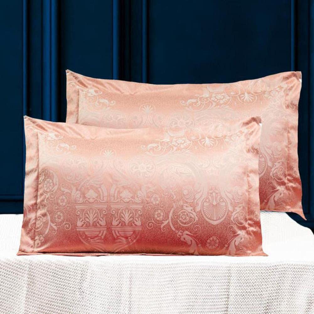 Taie d'oreiller 48x74 cm jacquard satin style européen lot de 2 UKKO