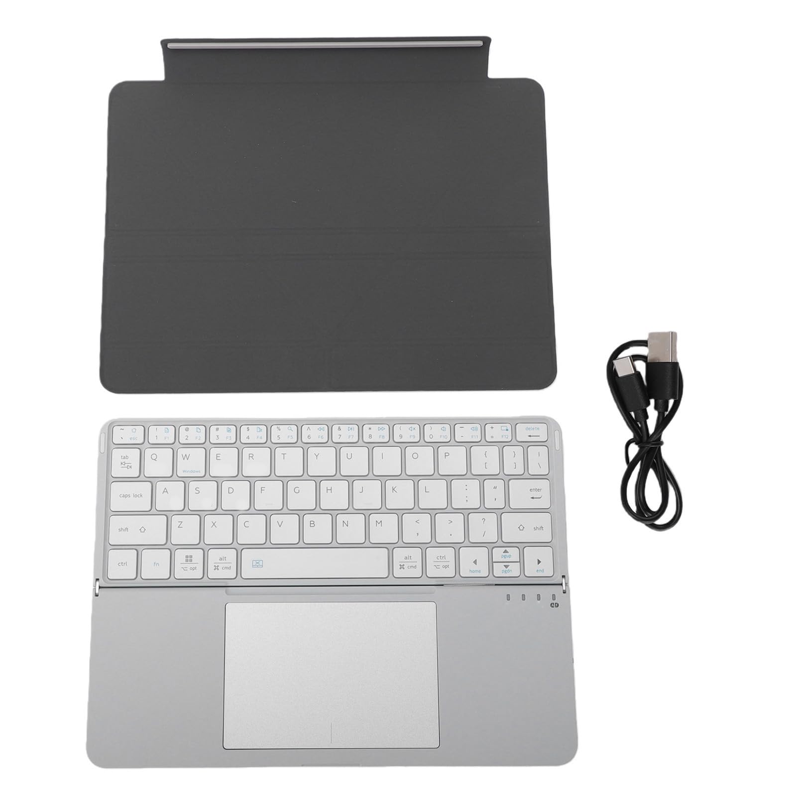 Dpofirs Teclado Bluetooth Portátil con Panel Táctil, Diseño Compacto