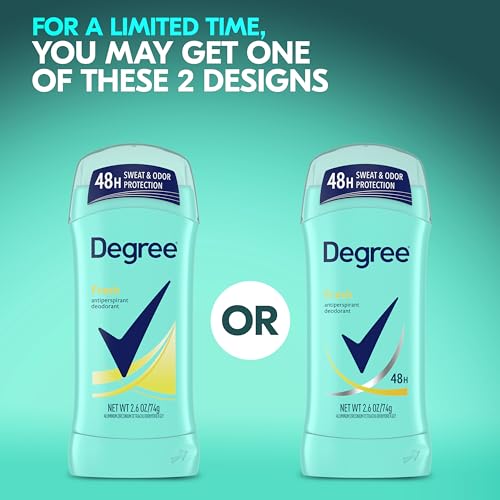 Image of Degree Antiperspirant Deodorant Fresh Energy Pack of 6 48-Hour Sweat and Odor Protection Antiperspirant For Women 2.6 oz