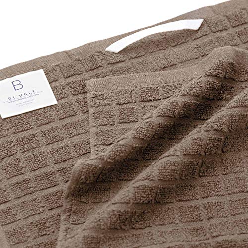 Kitchen Towels 16"X 28" | Dish Towels | Kitchen Hand Towels | Large Dishcloths Set | Highly Absorbent Tea Towel, Soft With Hanging Loop | Natural Ring Spun Cotton, 380 Gsm | Tan Check Design - 6 Pack #TOP2