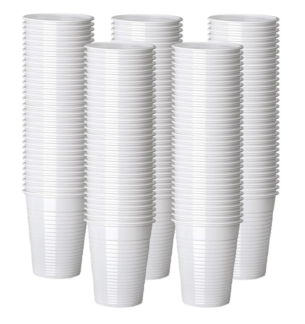 Tezraftaar® 5000 x Disposable Plastic Cups 7oz (200ml) White Drinking Vending Cups for Water Juice Soft Drinks Parties Weddings Catering Supply Events Office Use