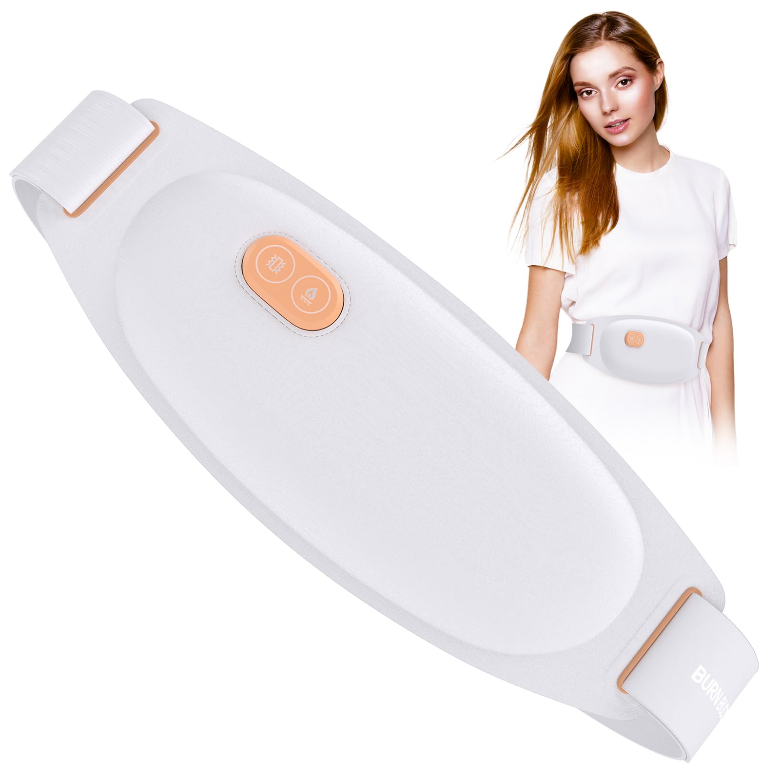 Wärmegürtel Periode, Elektrischer Heizgürtel mit 5 Heizstufen & 7 Massage-Modi Tragbares USB Heizkissen Menstruations Wärmegürtel für Periodenkrämpfe und Linderung von Kr