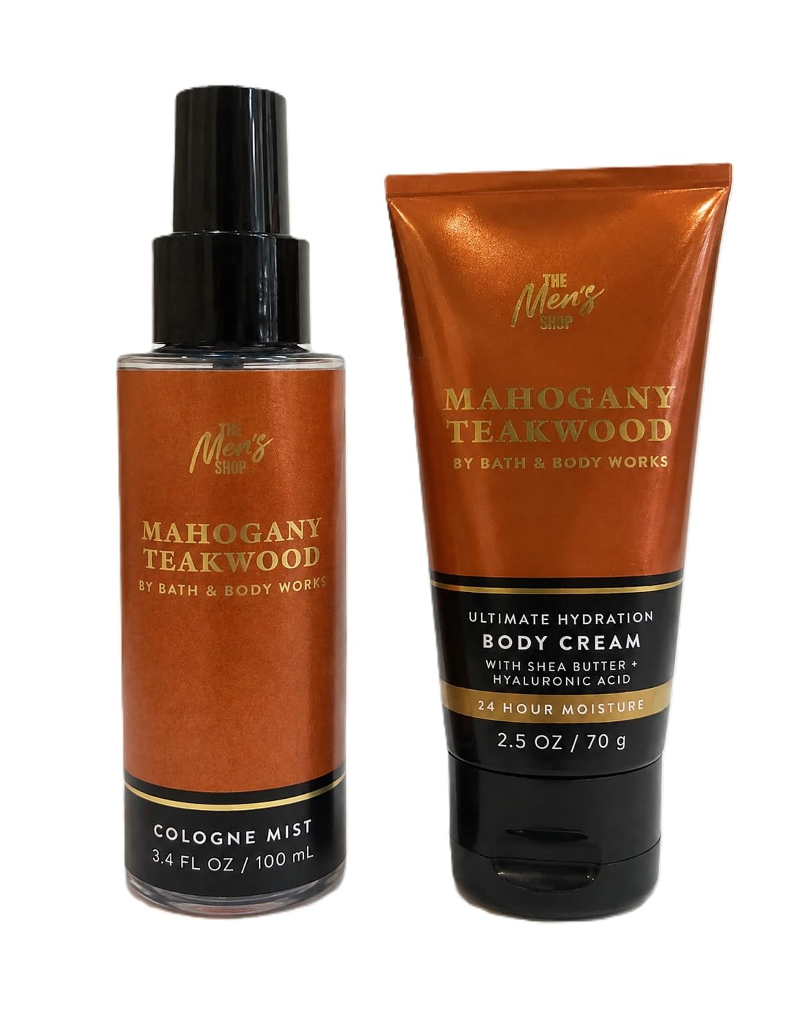 Bath & Body Works TRAVEL SIZE Mist and Cream Set - 5 oz each set (Mahogany Teakwood)