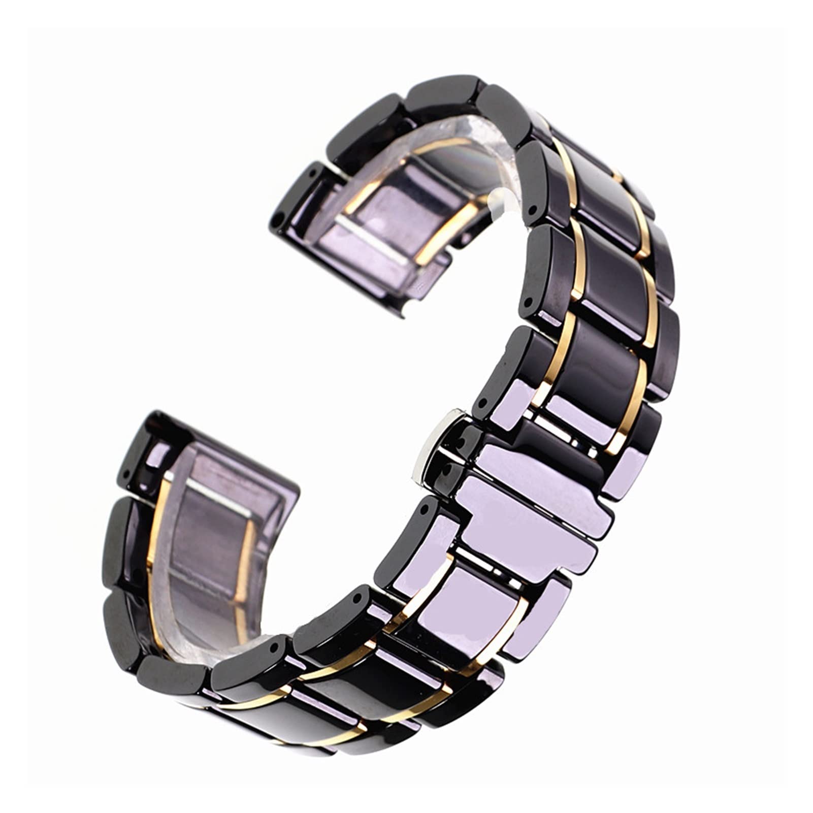 HMFANG 14 15 16 17 18 19 20 21 22 23 24 Mm Cinturino In Ceramica Di Lusso Bianco Nero Oro Rosa Cinturino For Orologio Da Donna Da Uomo