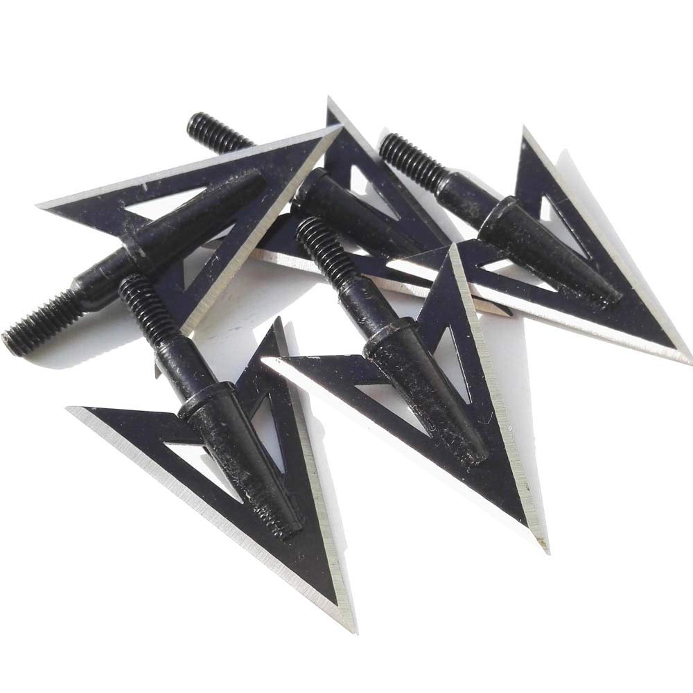 10pcs Punta di Freccia Caccia di Tiro con L'Arco Punte da Tiro 100 Grano Lama Fissa Testa Larga con Broadhead Box per Arco Composto e Balestra