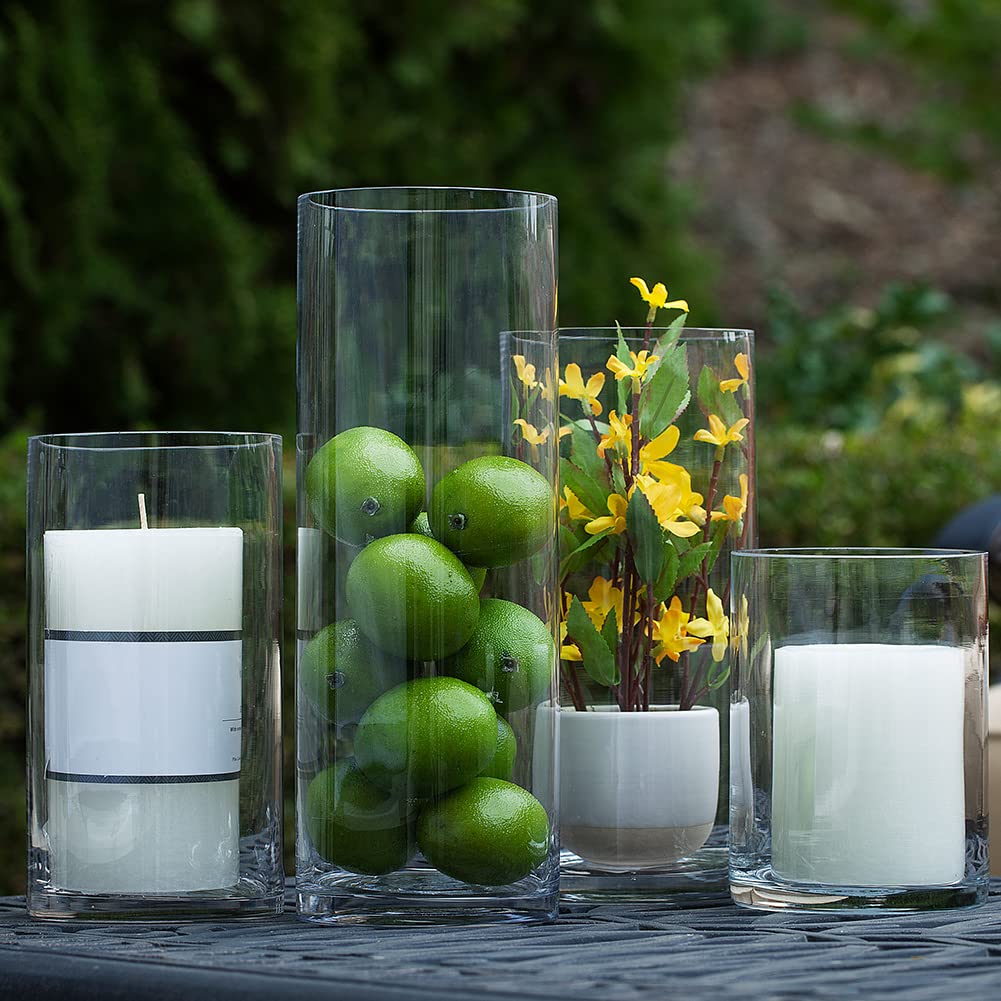 EnovaFloral Würfel-Glasvase 15,2x15,2 Cm – Durchsichtige Quadratische Vase Für Blumen, Kerzen & Deko