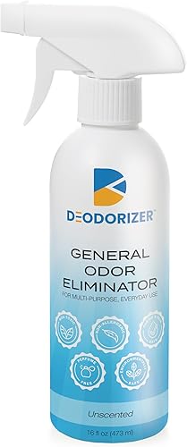 Eliminador general de olores para uso diario multiusos, aire y superficie, neutraliza olores, sin perfume, espray de 16 onzas