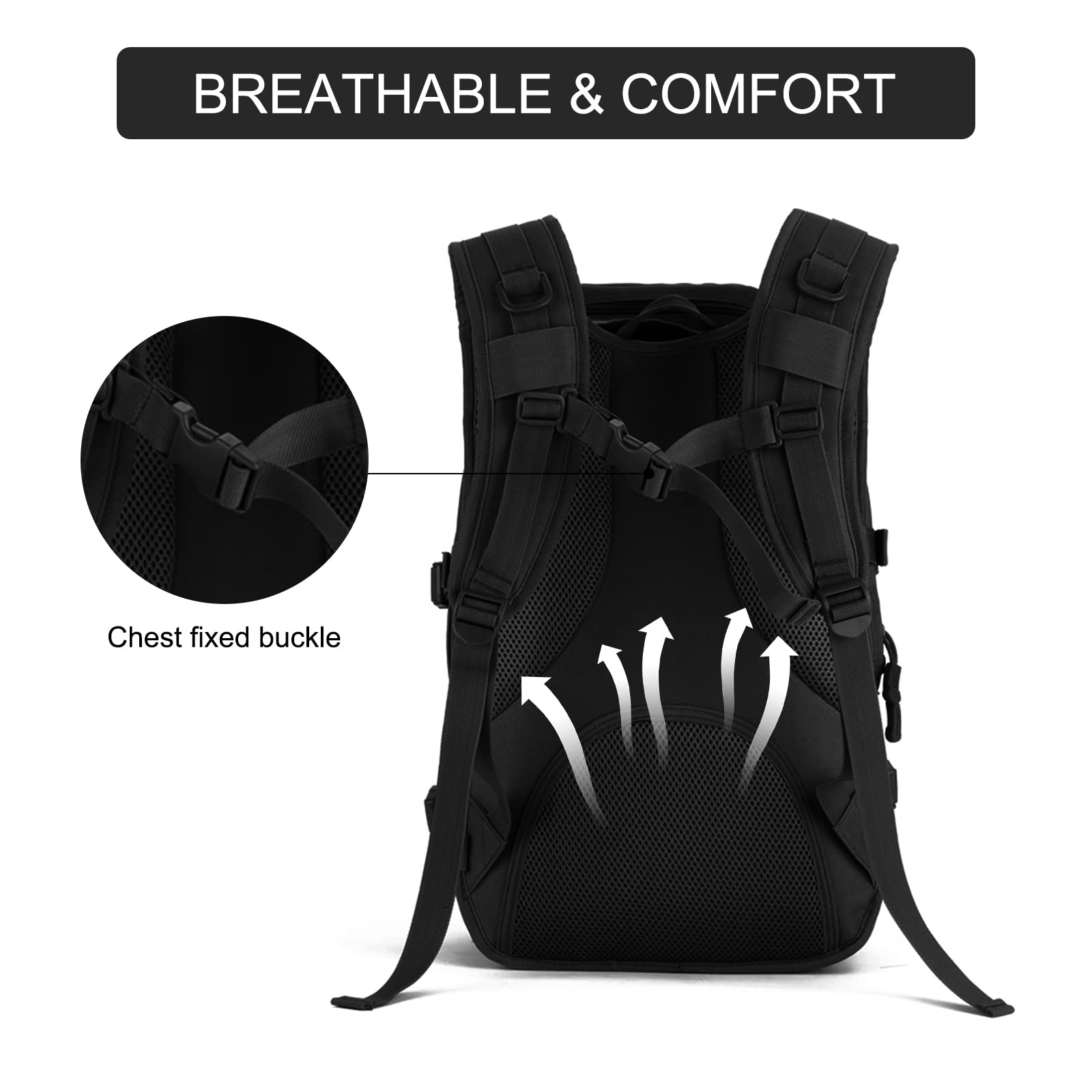 HUNTVP Zaino Militare Tattico 40 Litri Zaino Molle Outdoor per Campeggio Escursione Viaggio Trekking Sport
