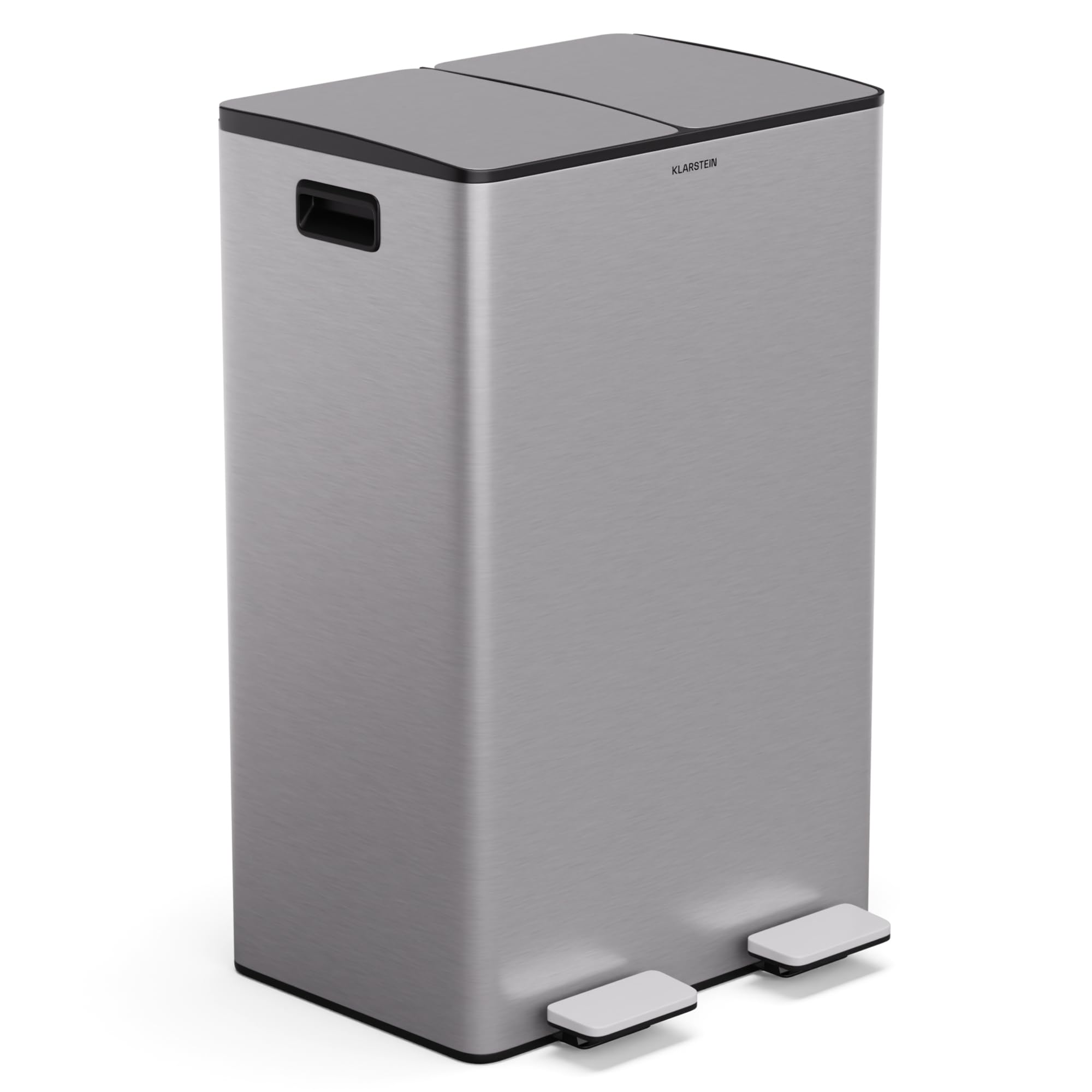 Klarstein - Moderno contenitore per rifiuti da cucina da 60 L (2x30 L) con comodo contenitore per compost estraibile da 3L, tecnologia soft-close-elegante contenitore per pannolini e rifiuti da cucina