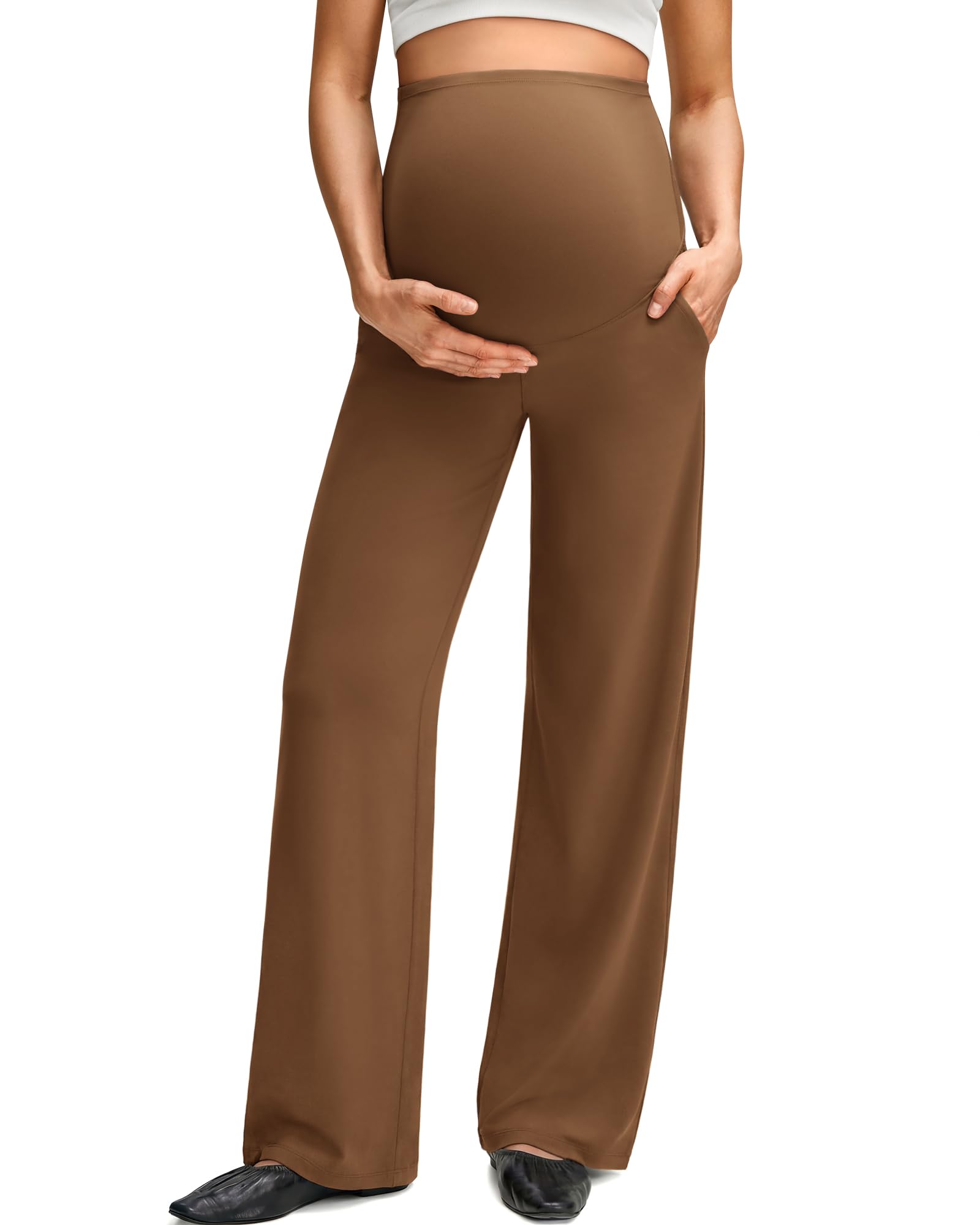 G4Free BareFeel Maternity Pants Over the Belly Pregnancy Trousers for Work
