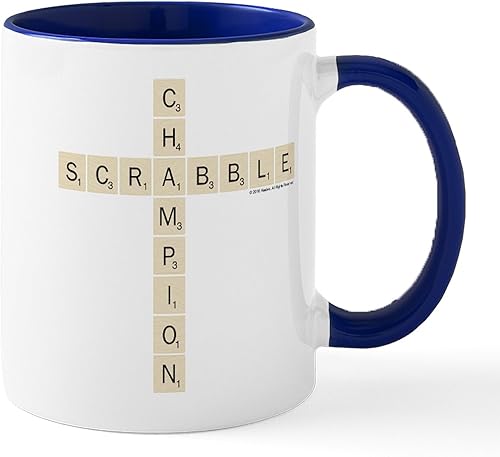 Miniatura 86 de CafePress Scrabble Champion - Taza de café de cerámica (11.0 fl oz) 2-Blanco/Negro Interior - Scrabble Champion,Blanco - Logo,Blanco - Logo