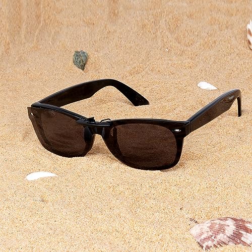 Image of Polarized CLIP-ON Sunglasses for Ray-Ban New Wayfarer RB5184 (RX5184) (Black, 50 X 18)