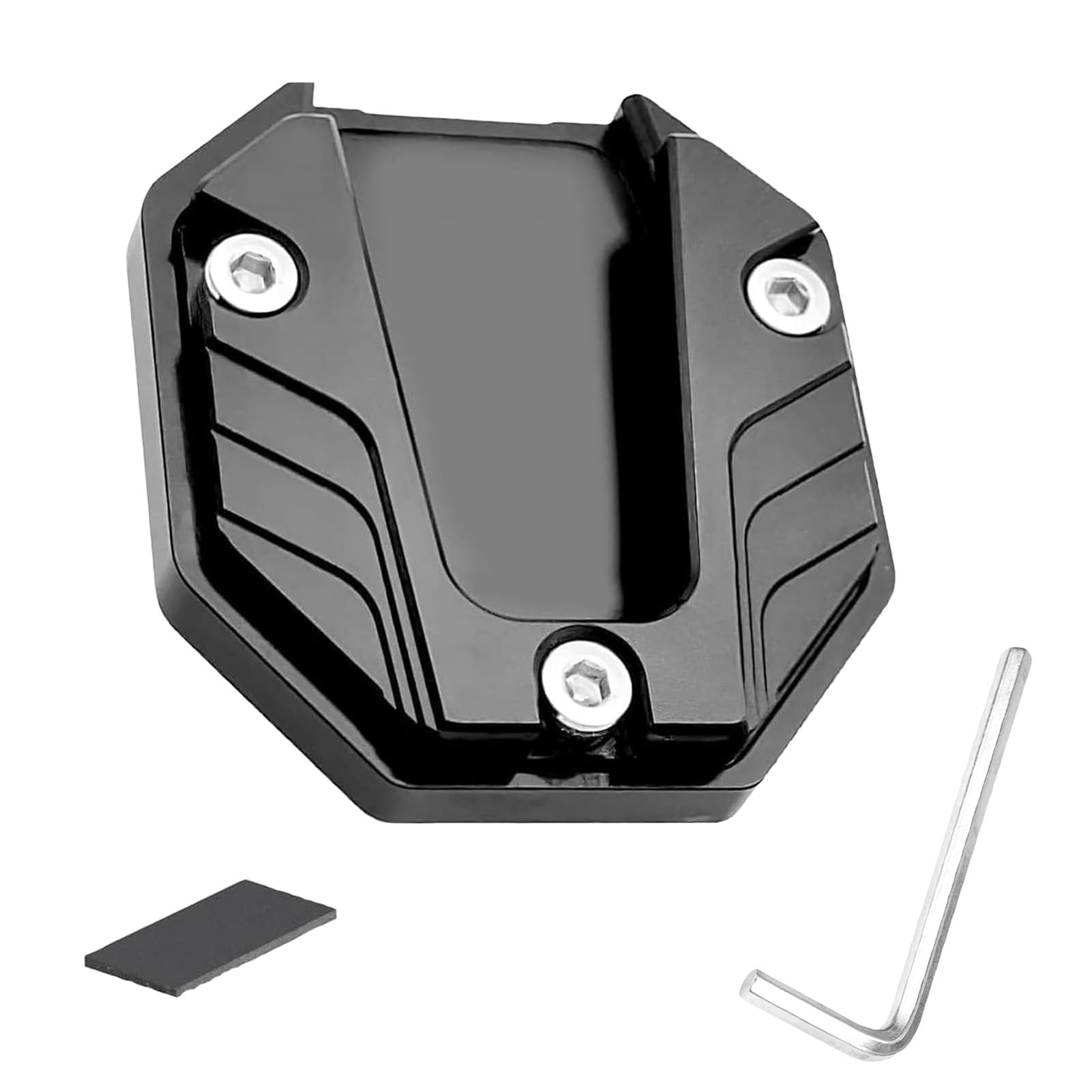 Motorrad Ständer Fuß, Motorrad Ständer Fuß Seitenverlängerung Pad Motorrad Seitenständer Unterstützung Stützplatte aus Aluminiumlegierung Verschleißfest Motorradzubehör Universal Motorrad Halterung