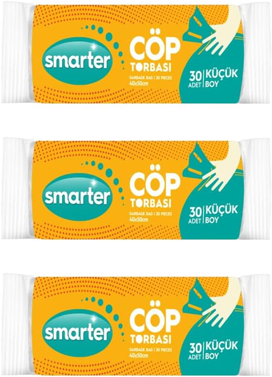 SMARTER 3 LÜ KÜÇÜK BOY ÇÖP TORBASI POŞETİ MİNİ 40x50cm