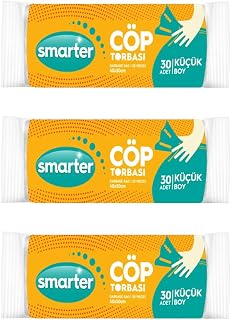 SMARTER 3 LÜ KÜÇÜK BOY ÇÖP TORBASI POŞETİ MİNİ 40x50cm