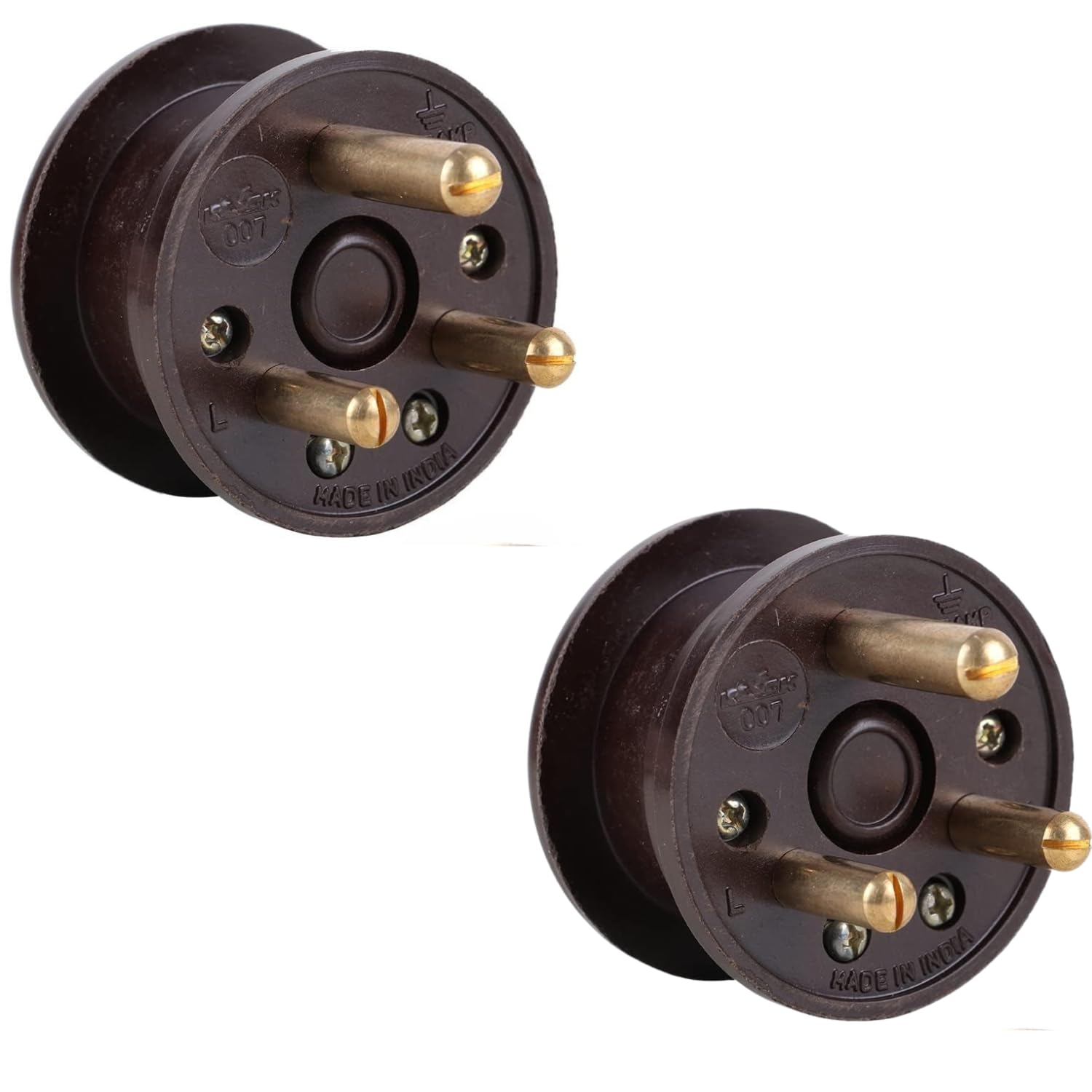 3 Pin Plug Top 16A BIS Approved Heat & Impact Resistant Durable Brass Pins White Glossy Finish for Home Office & Appliances (Pack of 2 Plug Tops)-image-44