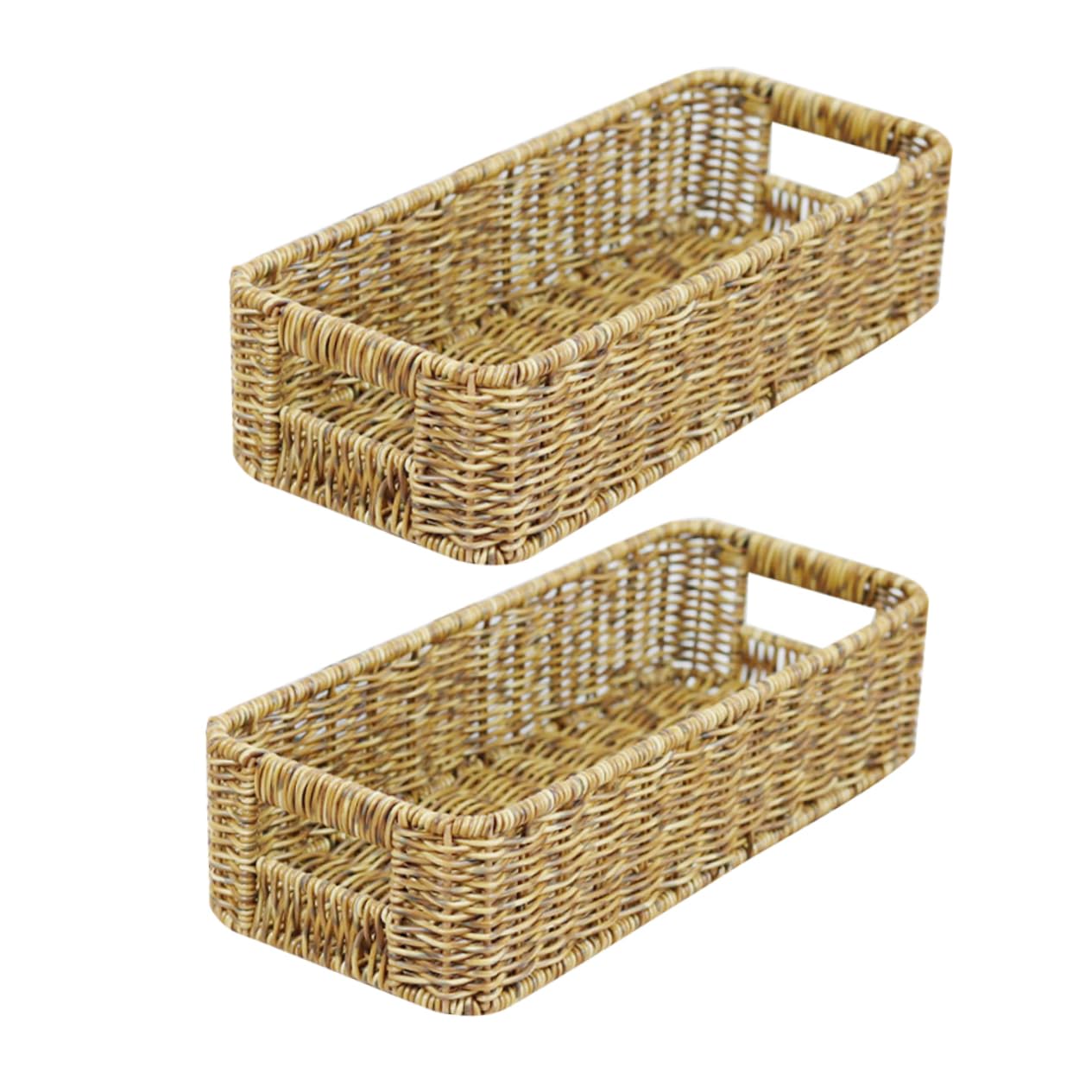 PRETYZOOM 2piezas Cestas Tejidas Para Cubiertos Cesta Para Palillos Organizador De Cubiertos Escurridor De Almacenamiento De Soportes Para Palillos Para