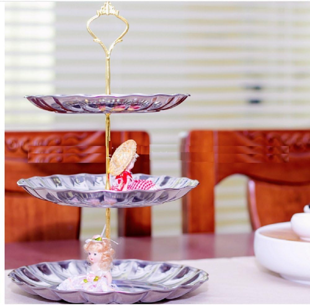 ケーキスタンド 三段シルバー アフタヌーンティー スイーツスタンド デザート皿 Amazon.co.jp: アフタヌーンティー ケーキスタンド 3段 デザート