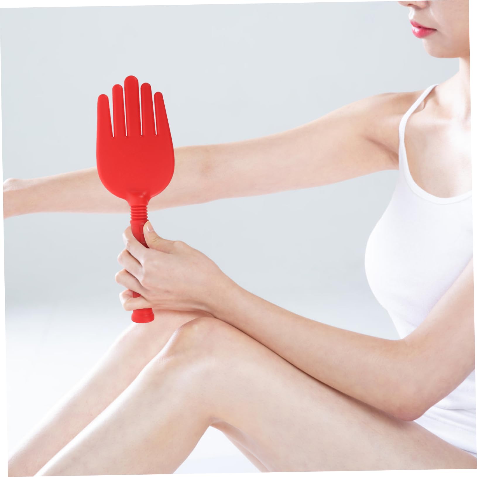 CALLARON 4 Pezzi Massaggio a cinque dita portatile bob Spalla mano massaggiatore trattenuto strumento massaggiatore martello da massaggio manuale fornitura di massaggi Gel di silice rosso