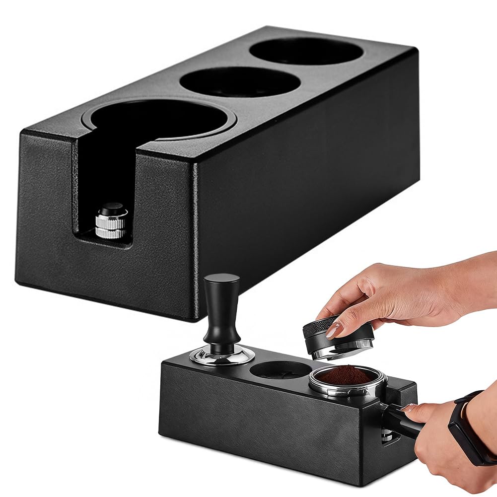 Station de tamper expresso FARYODI 51-58mm en ABS noir pour porte-filtre