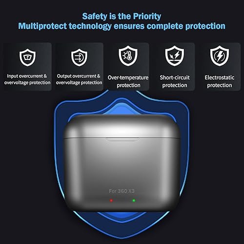 Miniatura 2 de Paquete de 2 baterías Insta 360 X3 con concentrador de cargador para batería Insta 360 ONE X3 de 1800 mAh Insta 360 x3 Accesorios con ranuras para