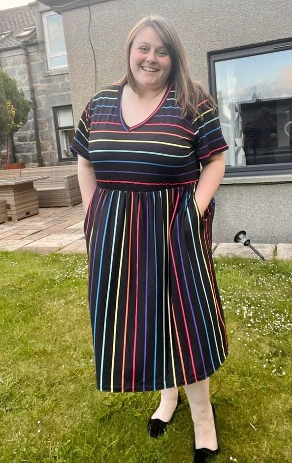 Image of RITERA Plus Size Dresses for Curvy Women Summer Spring Womens Dress V Neck Short Sleeve Casual Dress with Pockets XL-5XL