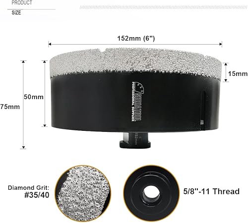 Vista 44 de SHDIATOOL Brocas de diamante de 5/8 pulgadas para azulejos de cerámica, cerámica, mármol, núcleo de ladrillo, sierra de agujero con eje de 5/8