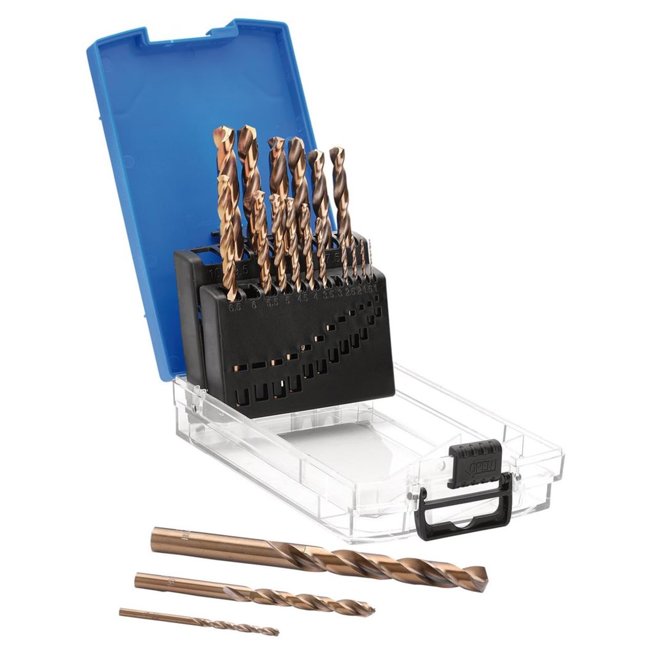 Draper Expert 08964 - Set di 19 punte per trapano HSSE M35, per acciaio legato, leghe di titanio, acciaio inossidabile, acciaio temprato, ghisa e acciaio al carbonio
