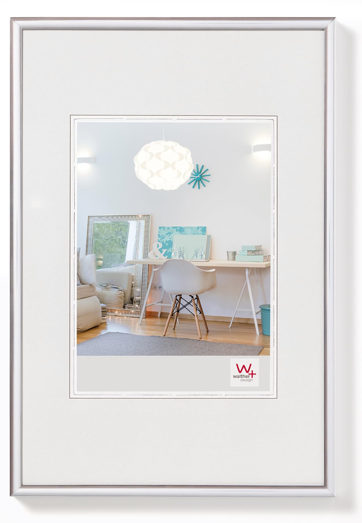 walther design KV050S New Lifestyle marco de fotos de plástico, plata, 40x50 cm