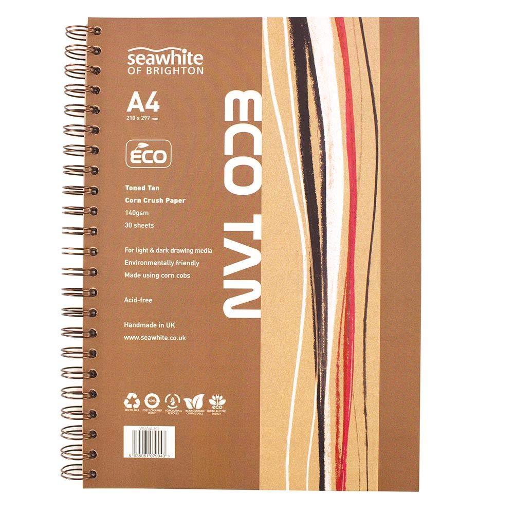 Seawhite 140gsm Corn Crush Eco Tan A4 Wire Bound Sketchbook